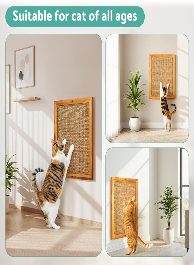 WHEARTED Scratching Pad for Cats, Sisal Cat Scratch Pad for Wall Mounted, Extra Large Cat Scratch Pads for Indoor Cats Kitty, Wooden Scratching Board Scratching Cat Toys Wall Furniture - Image 4